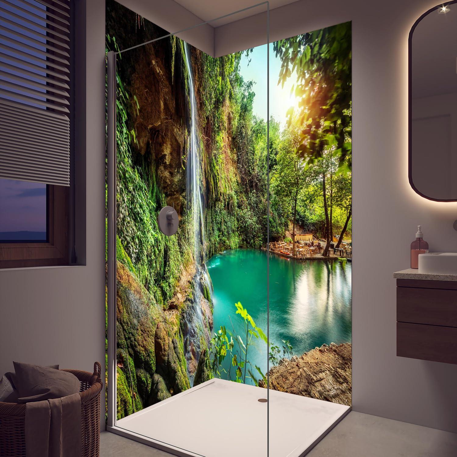Duschrückwand - Wandverkleidung für Dusche aus Acryl 0,3 cm - 80 x 210 cm - Fantastischer Sonnenuntergang an Mexicos Pazifikküste
