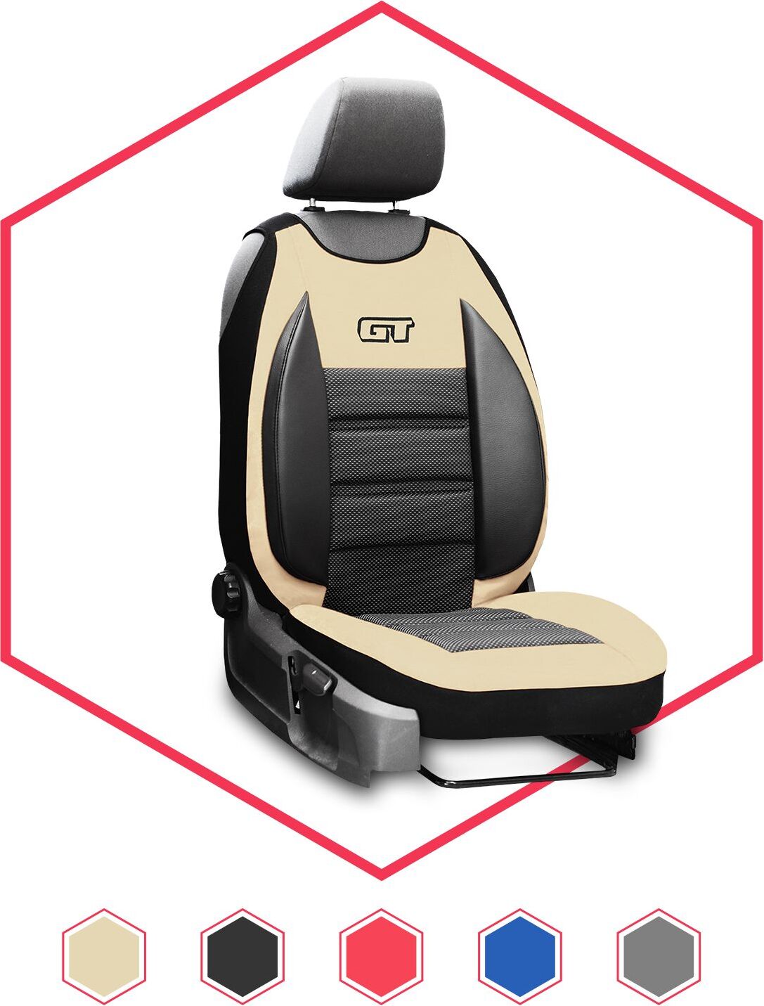 Saferide Sitzbezüge Universal Schonbezug Sitzauflage für Toyota RAV 4 II III IV Beige PTMATGT320-003