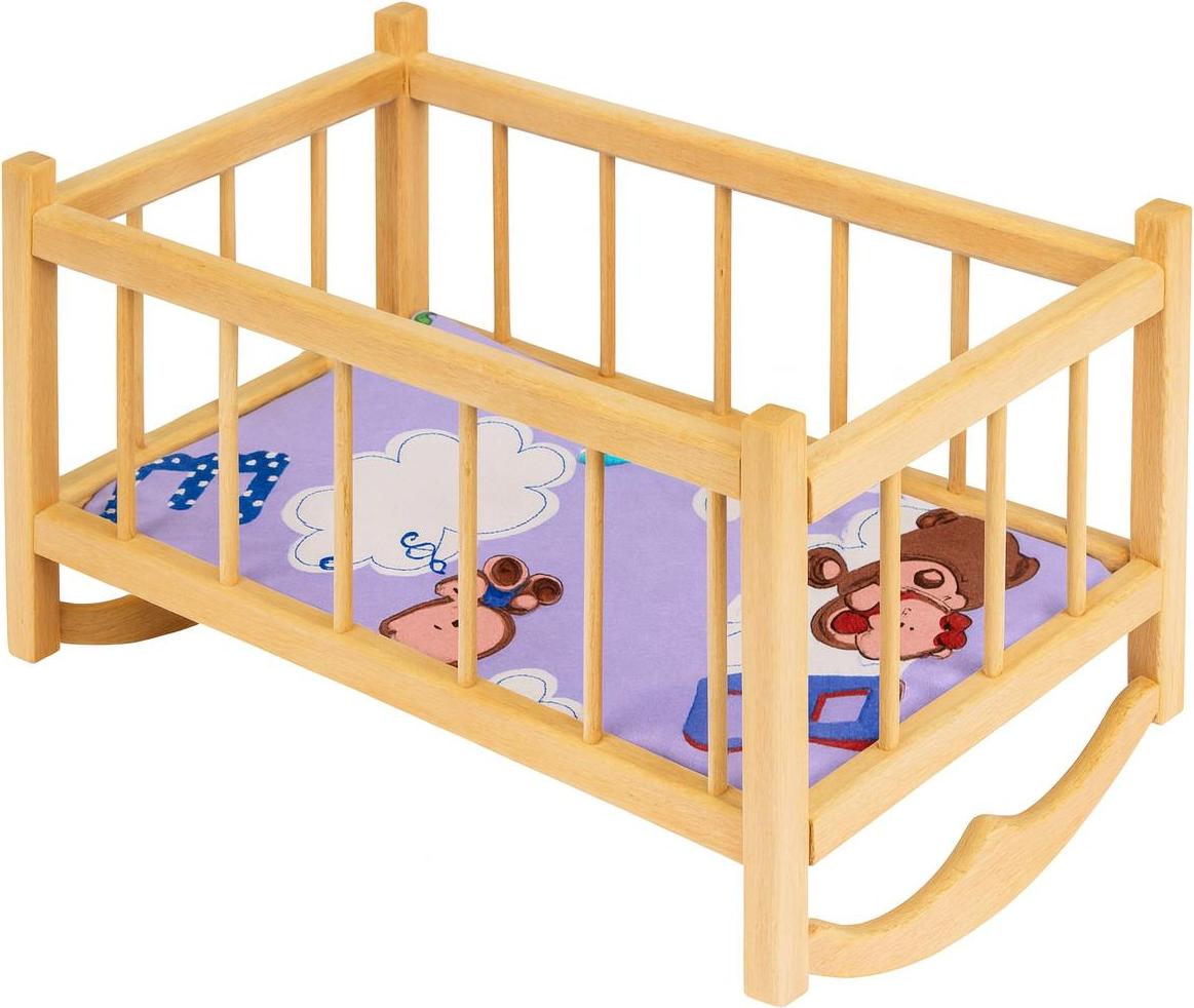 Ranch Boys Puppenwiege mit Matratze | Puppenbett | Spielzeugwiege aus Holz | Puppenmöbel | Kinderspielbett