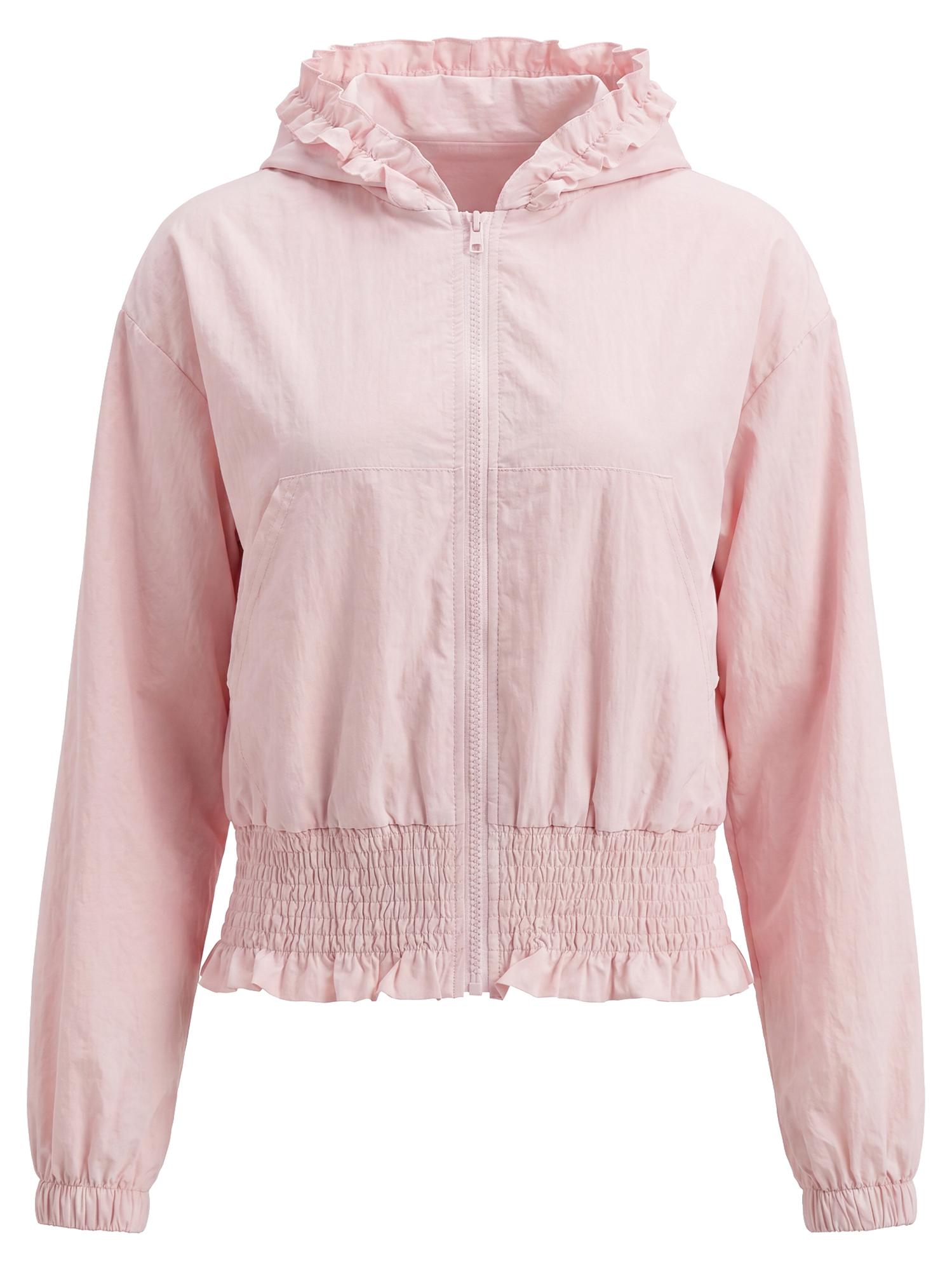 UCY Jacke für Damen, Größe S, in Rosa, mit Kapuze und funktionellen Taschen