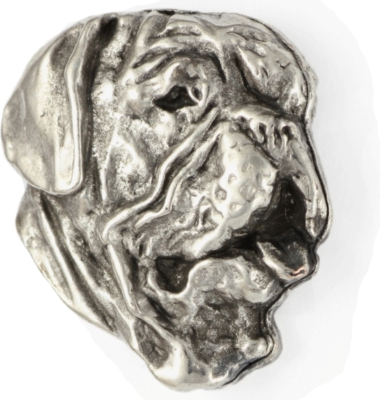 Bordeauxdogge, Dogue de Bordeaux - Versilberte Hundebrosche, elegante Anstecknadel, Jackenreversschmuck der Marke Art-Dog