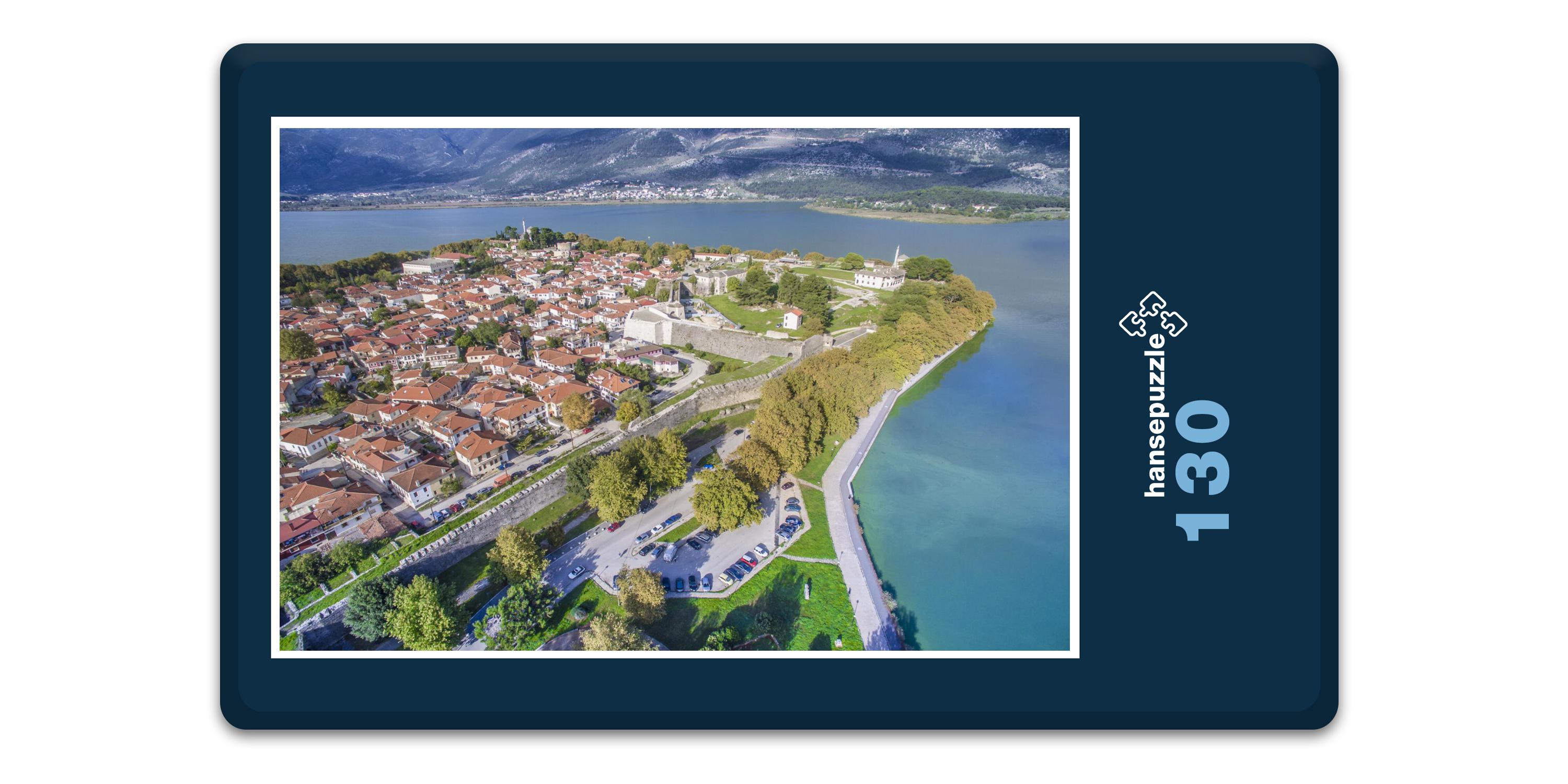 hansepuzzle 17171 - Ioannina Puzzle, 130 Teile, Orte, 28,7 x 20,0cm mit hochwertiger Aufbewahrung, Kartonbox und wiederverschließbarem Beutel