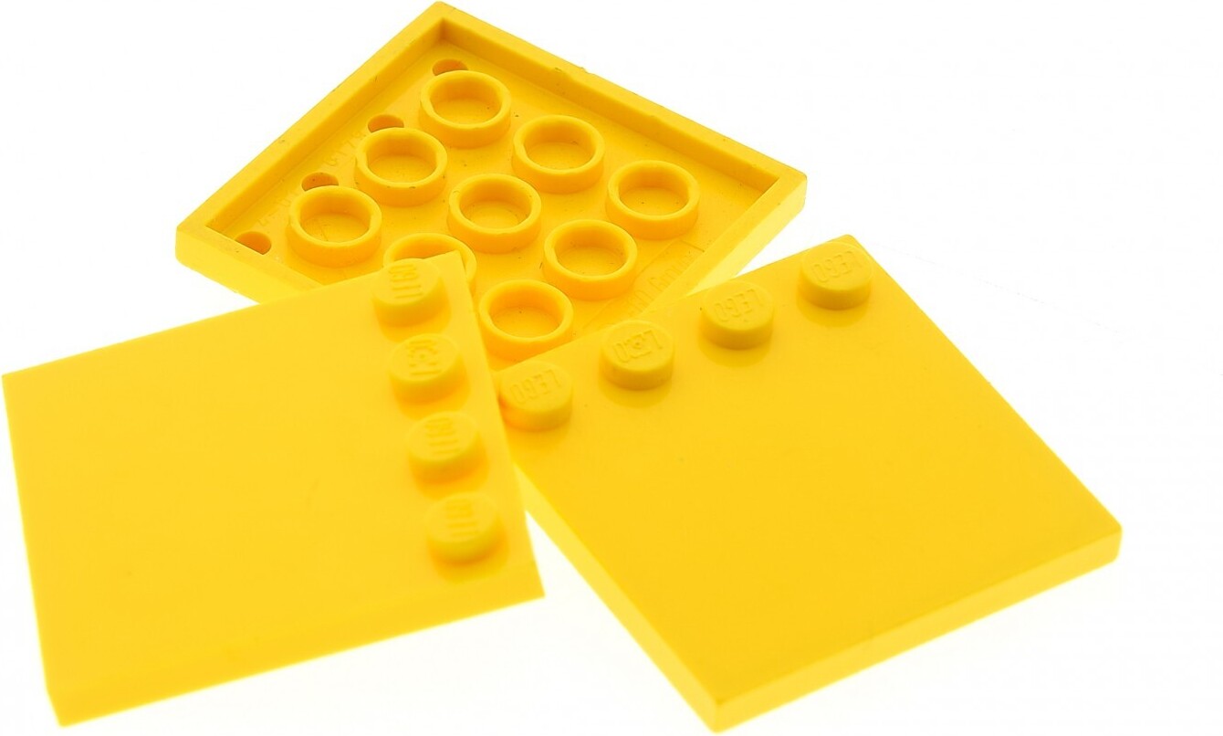 3x Lego Fliese modifiziert 4x4 gelb Noppen am Rand 4525895 6179