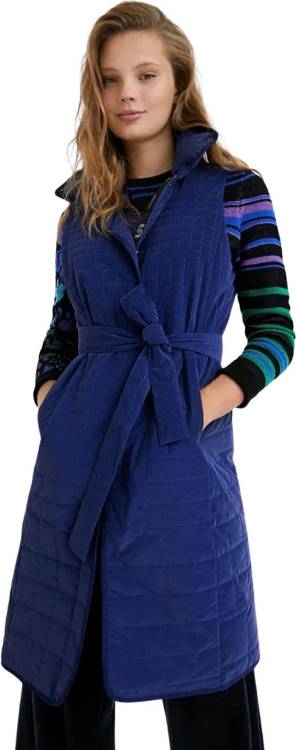 Desigual Damen ärmellose Tops Vorlage navy blau lang S