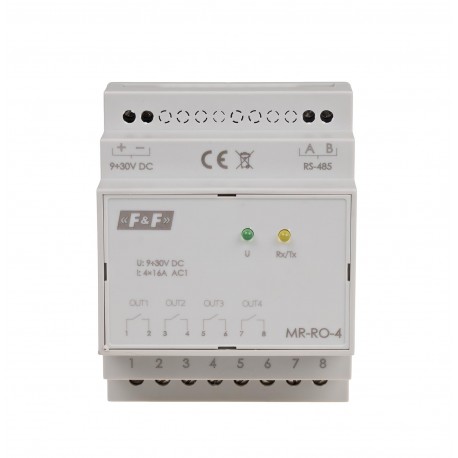 Erweiterung der Relaisausgänge MR-RO-4 F&F Mit MODBUS RTU-Ausgang
