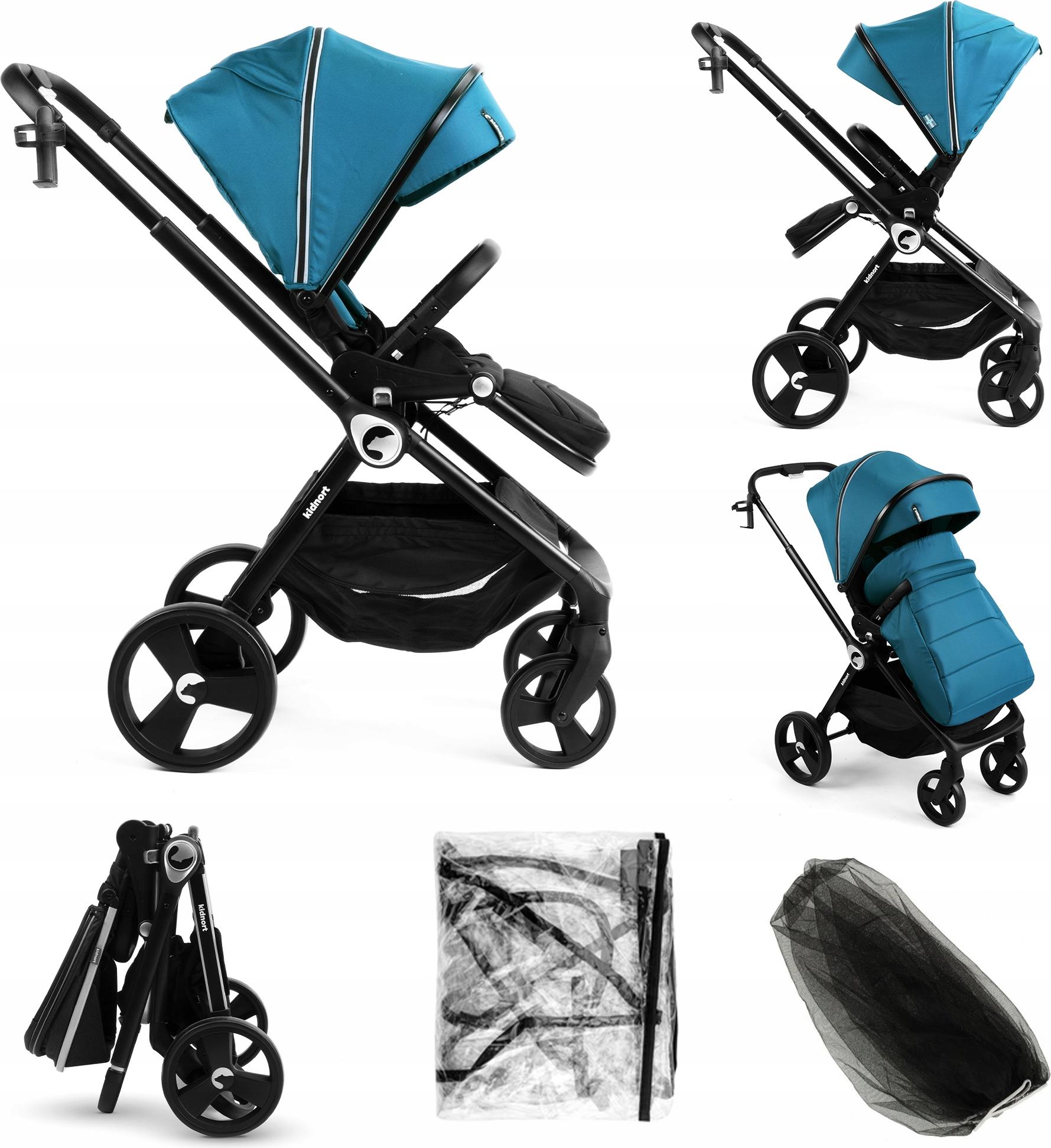 Kinderwagen 22 Kg Mit Wendbarem Sitz, Verstellbarem Verdeck, 360° Rädern