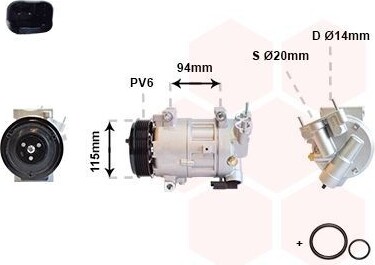 VAN WEZEL 4000K418 5SEL09C Kompresor klimatizácie