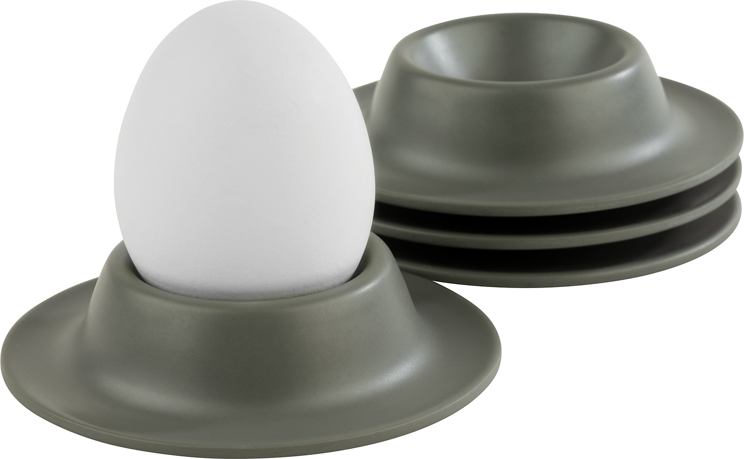 APS portauova in melammina in bianco Set di 4 con un diametro di 8 cm e 3 cm altezza