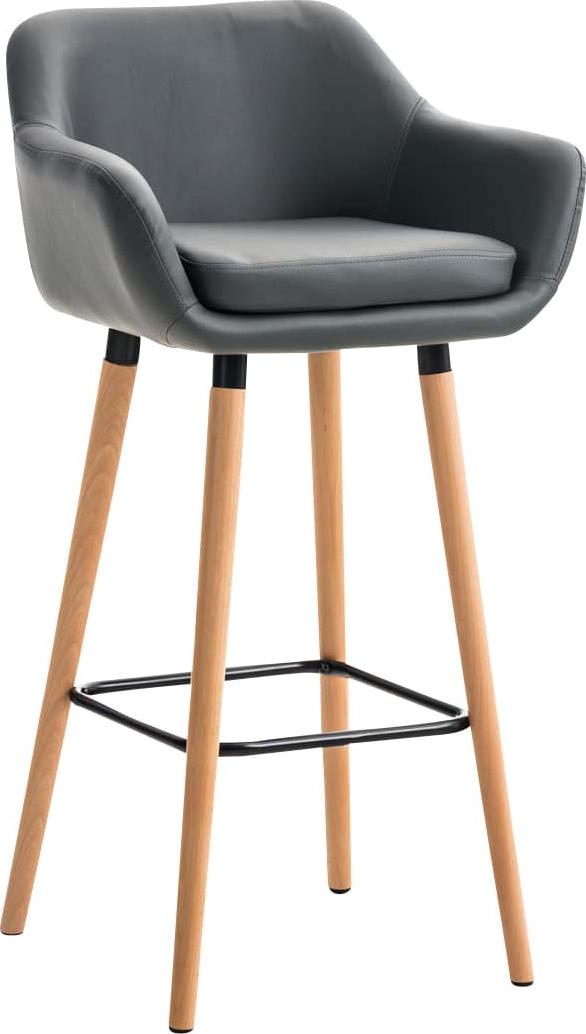 BellaFurn Barhocker – Sessel-Stil – stundenlanger Sitzkomfort – Kunstleder – Grau 102243808