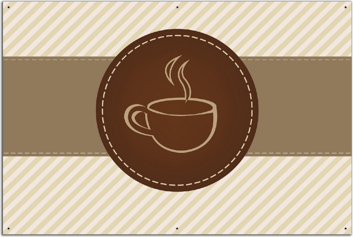 Wallario Outdoor-Poster für Garten oder Balkon, Motiv Kaffee-Menü - Logo Symbol für Kaffee, in ca. 61 x 91,50 cm odp5005-61915