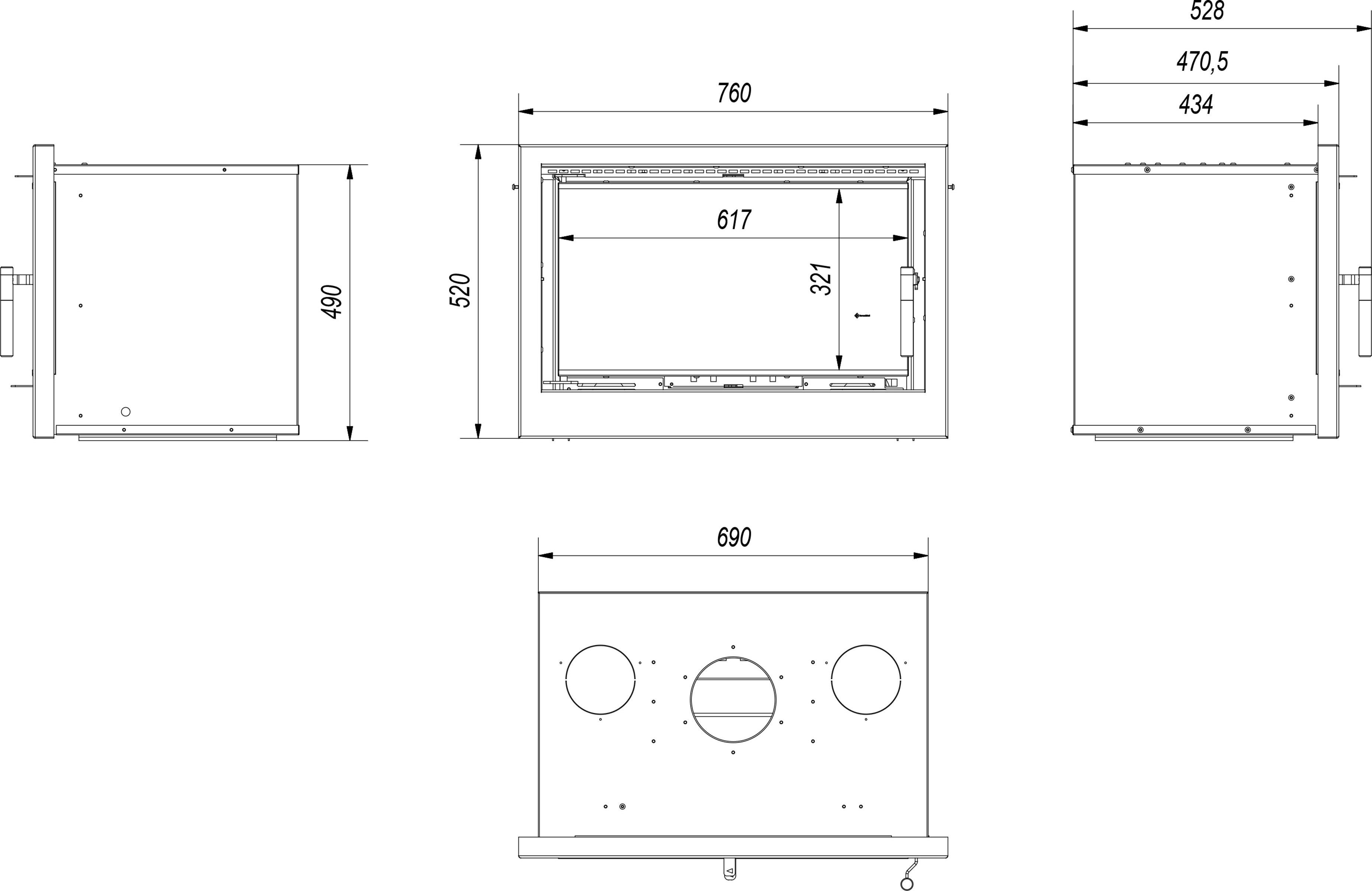 Krbová kazeta KRATKI ARKE 70 8 kW Ø 150
