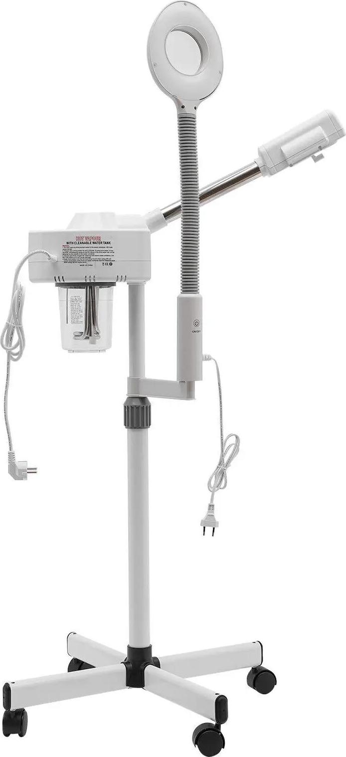 StarTech 2‑in‑1 Gesichtsdampfer & Lupenlampe - Ozon-Gesichtsdampfer + LED - 800 W - 5x - 680 ml - 30 Min - EU 220–240 V - Weiß