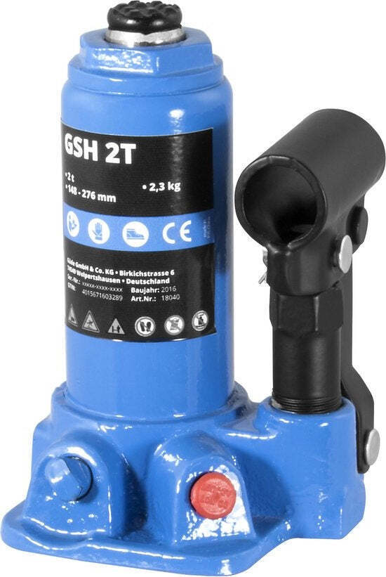 Cric Sollevatore Idraulico Güde GSH 2T - 2 Tonnellate Con Pulsante Di Sicurezza - 5