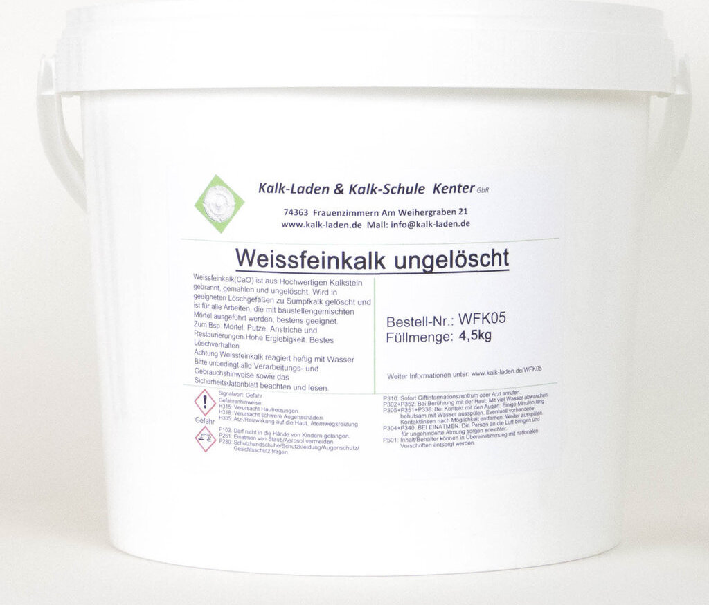 SCHAEFER KALK GmbH Weißfeinkalk, gebrannter und gemahlener Kalk (Pulver-Kalk), 4,5 kg WFK05