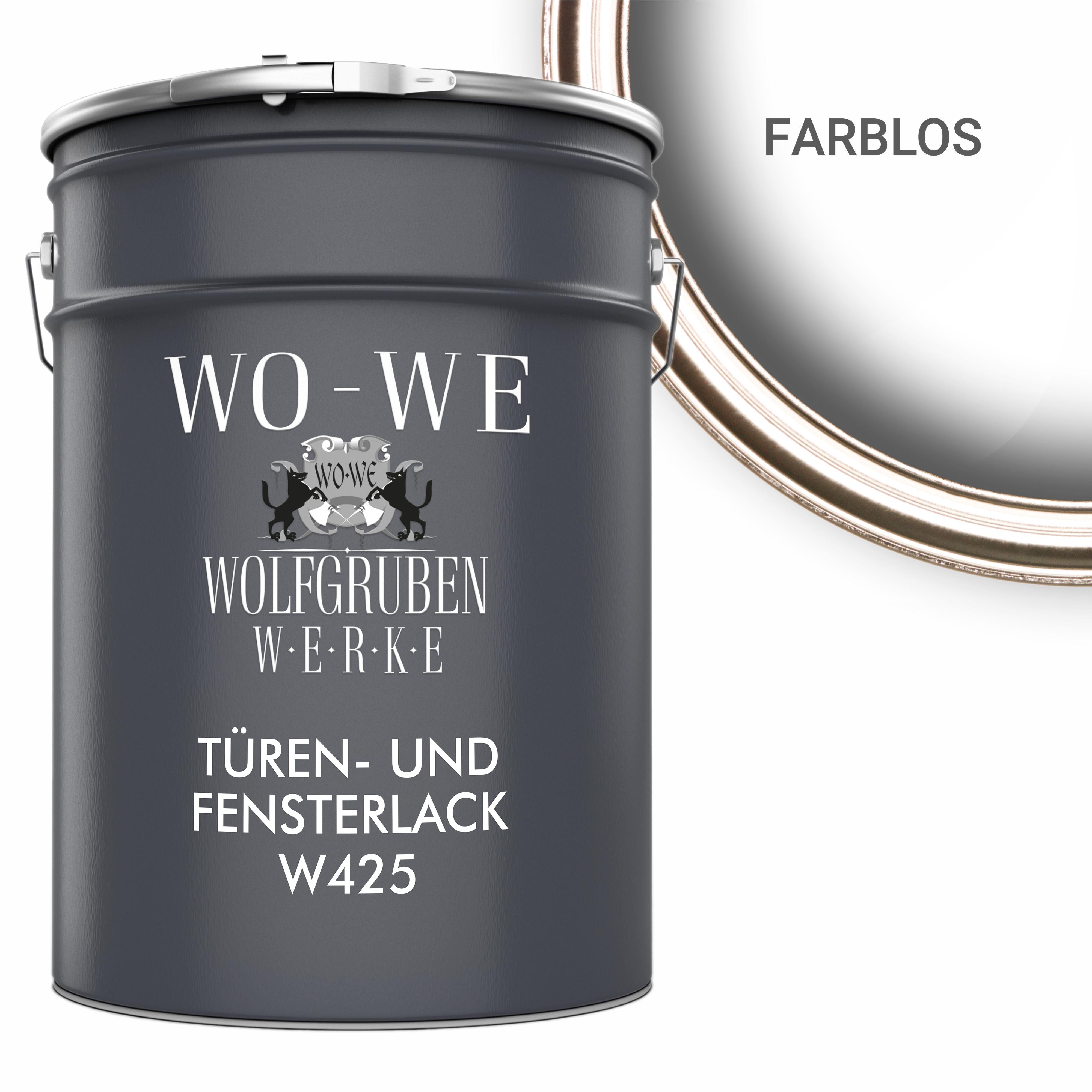 WO-WE Türen und Fensterlack 3in1 Türenlack Klarlack Holzfenster Farbe W425 Farblos - 2,5L