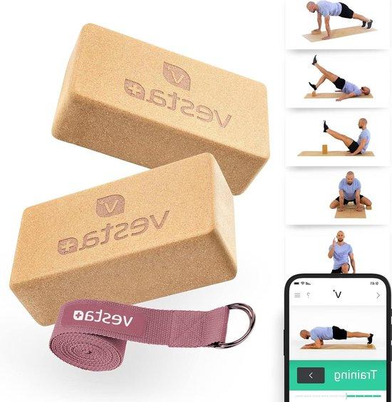 OEM Naturkurk-Yoga-Set von 2 Stück - nachhaltiges Yoga-Accessoire aus Naturkautschuk - Baumwoll-Yogaset mit Yoga-Blocken 2026