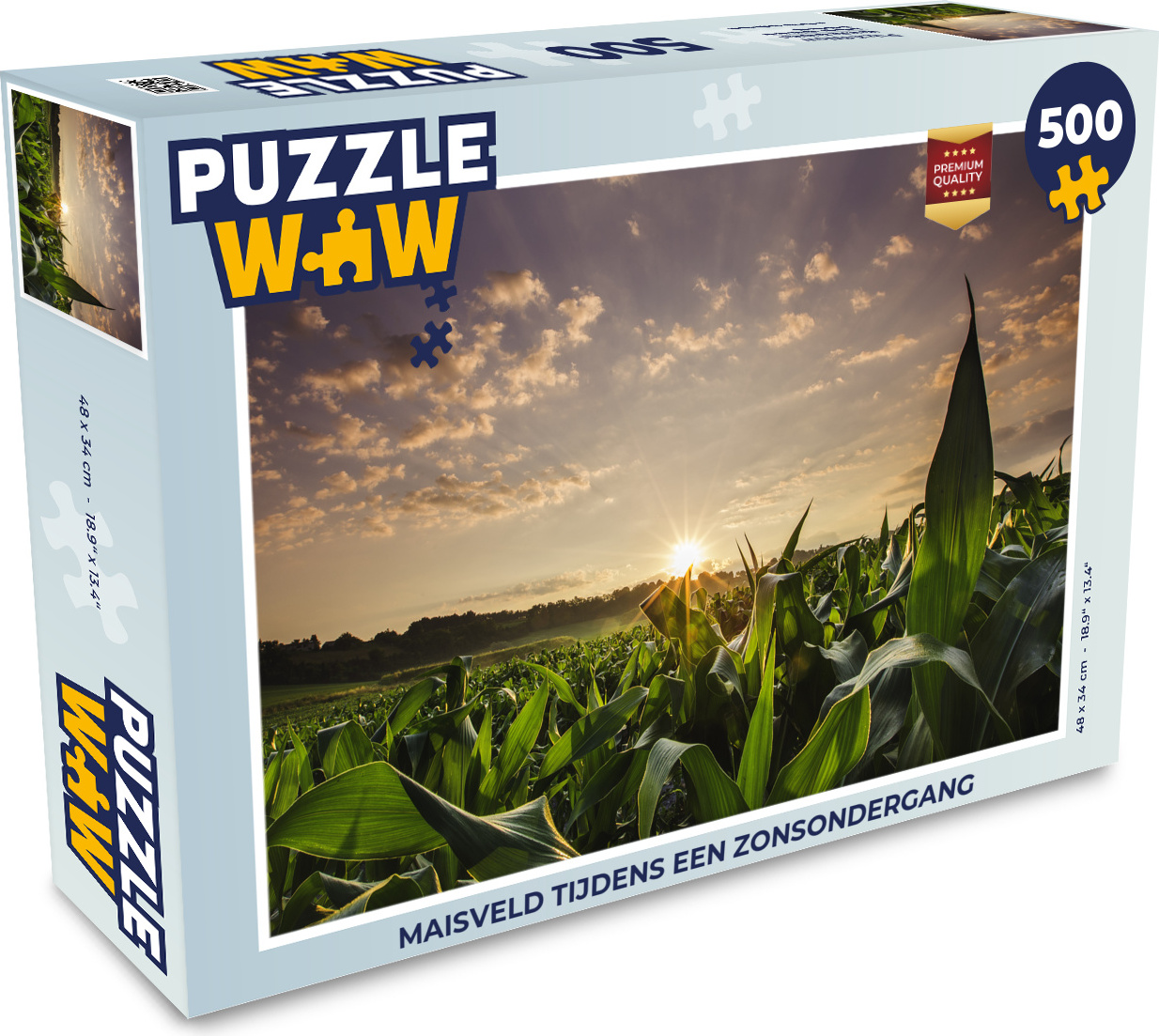 MuchoWow® Puzzle 500 Teile Maisfeld bei Sonnenuntergang - 500 Teile - Kinder - Selberbauen - Puzzlespiele 137|51599141