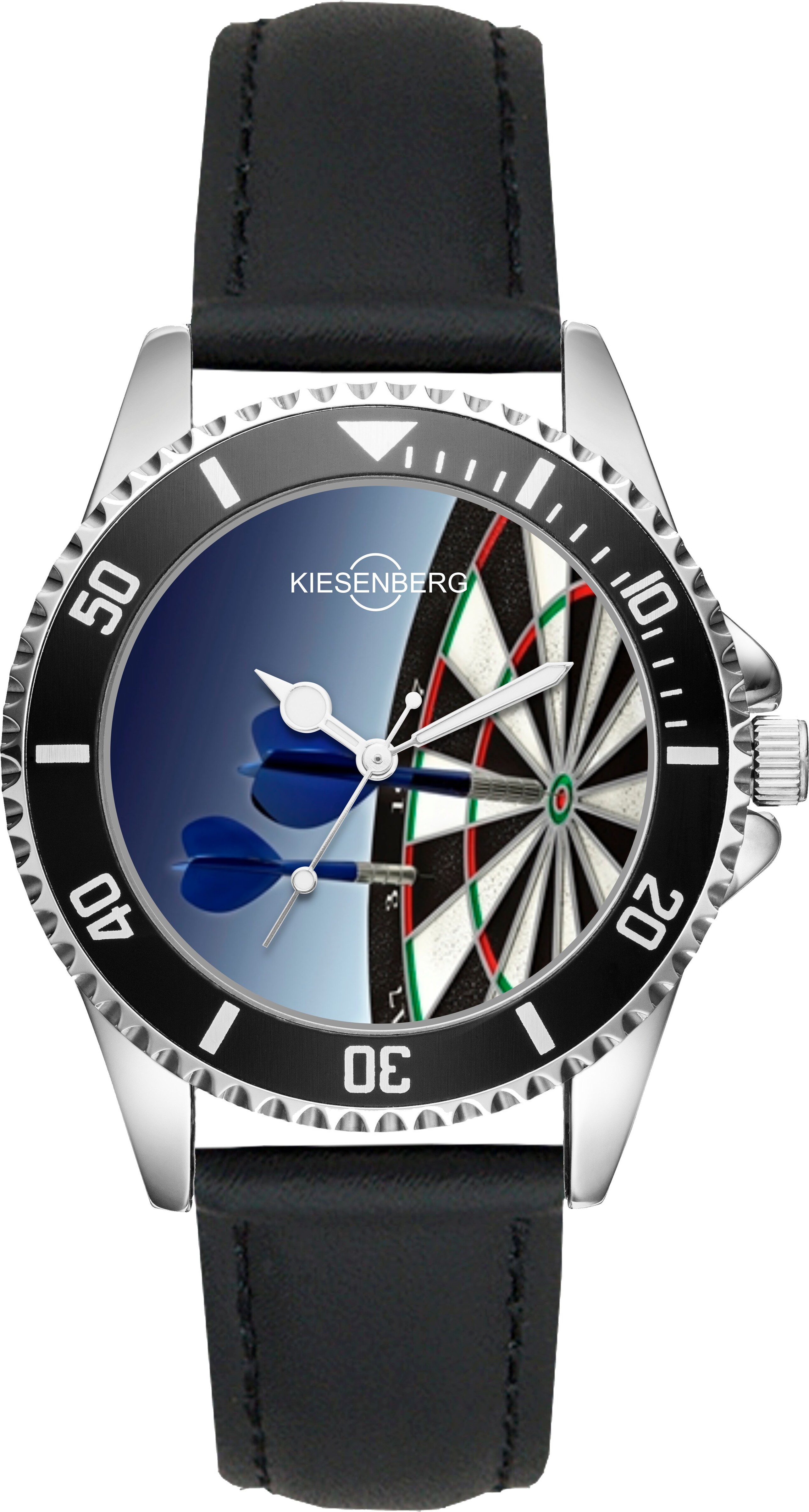 KIESENBERG Herrenuhr Armbanduhr Dart Darts Dartspieler Geschenk Fan Artikel Zubehör Fanartikel Analog Quartz Uhr L-1966