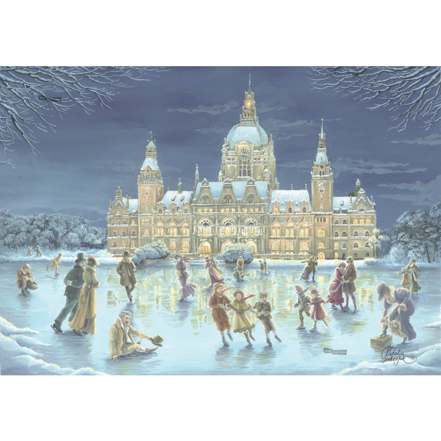 Mini adventný kalendár Hannover - Korčuľovanie na jazere Maschsee