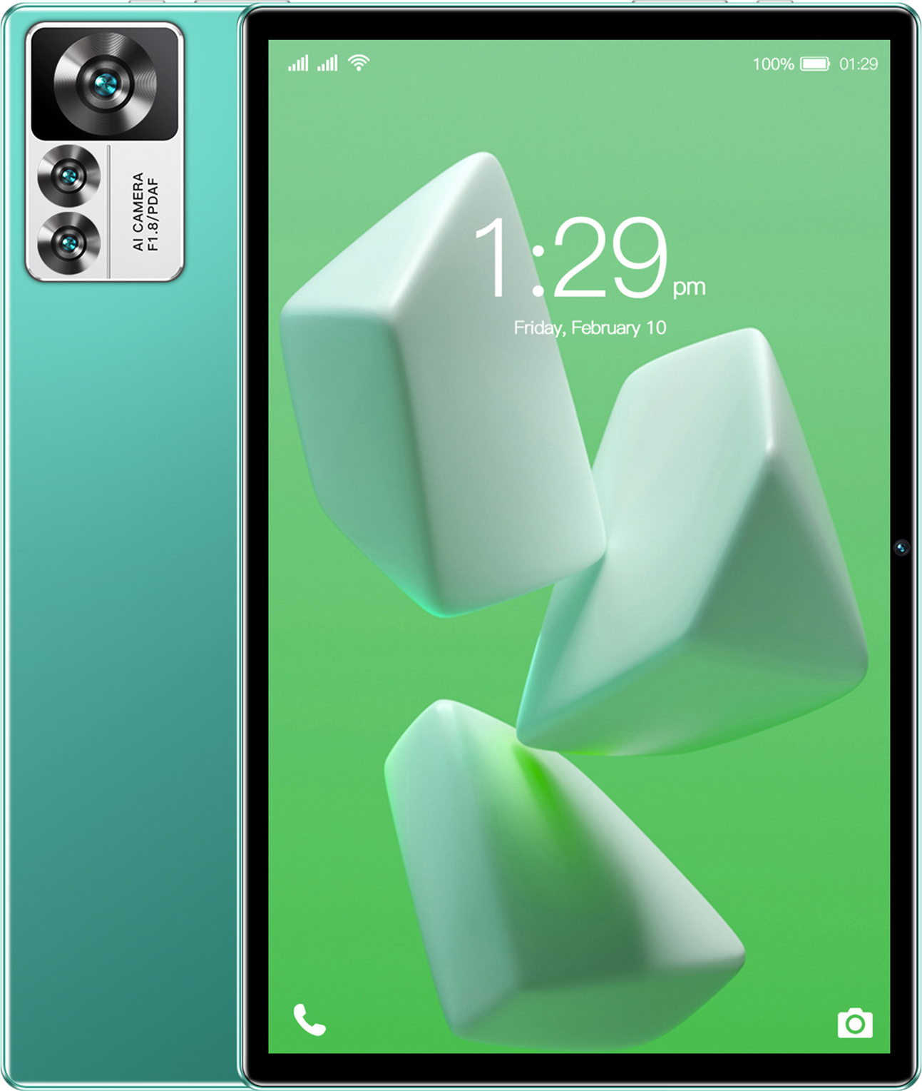 10.1 palcový tablet 12S Pro ▏Android 13 ▏8GB+256GB ▏10 jadrový procesor MTK6797 ▏1960x1080 rozlíšenie ▏5G WIFI/Bluetooth 5.0 ▏ Predná 8M zadná 16M kamera ▏nemecká čeština, farba: zelená