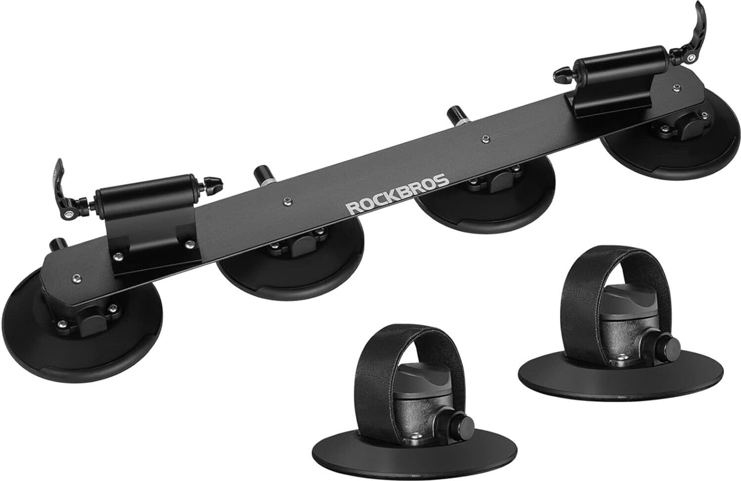 ROCKBROS Fahrradträger mit Saugnäpfe, Fahrrad Dachgepäckträger, für 2 Fahrräder, Schwarz