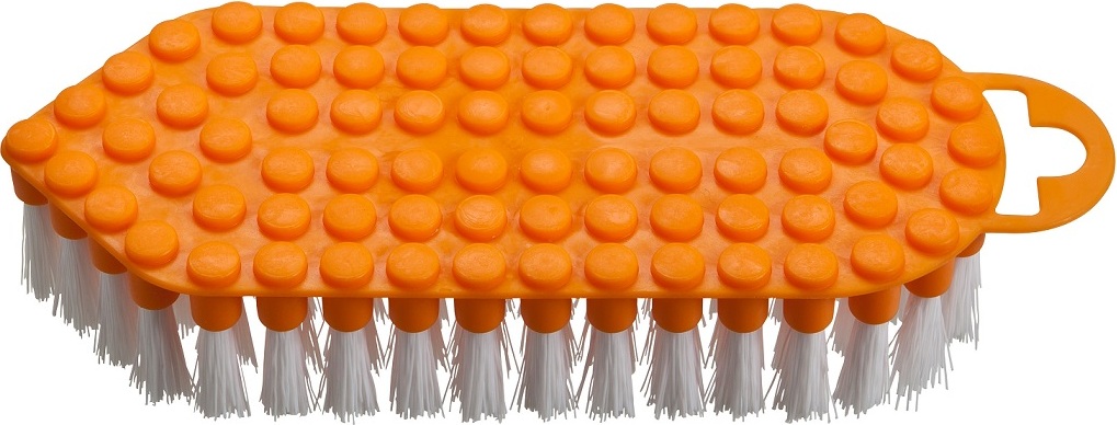 haug buersten haug bürsten - Scheuerbürste Flexo MAngo Orange flexibles Design für unzugängliche Bereiche - Maße ca. 190 x 70 x 40 mm - 60322