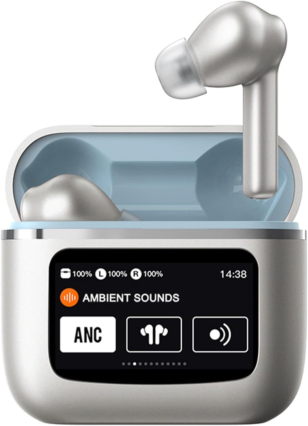 Xmenha Noise Cancelling Kopfhörer ANC Wireless Headphones Kopfhoerer mit Touchscreen Bluetooth kabellos Kopfhörer Geräuschunterdrückung im Ohr mit Bildschirm