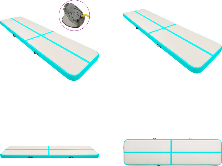 vidaXL Aufblasbare Gymnastikmatte mit Pumpe 700x100x15 cm PVC Grün - Gymnastikmatte - Gymnastikmatten - Gymnastik Yoga Matte - Gymnastik Yoga Matten HL92672