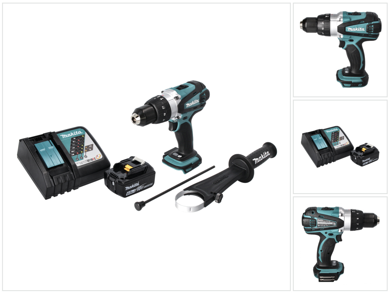 Akumulátorová príklepová vŕtačka Makita DHP 458 RG1 18 V 91 Nm + 1x akumulátor 6,0 Ah + nabíjačka