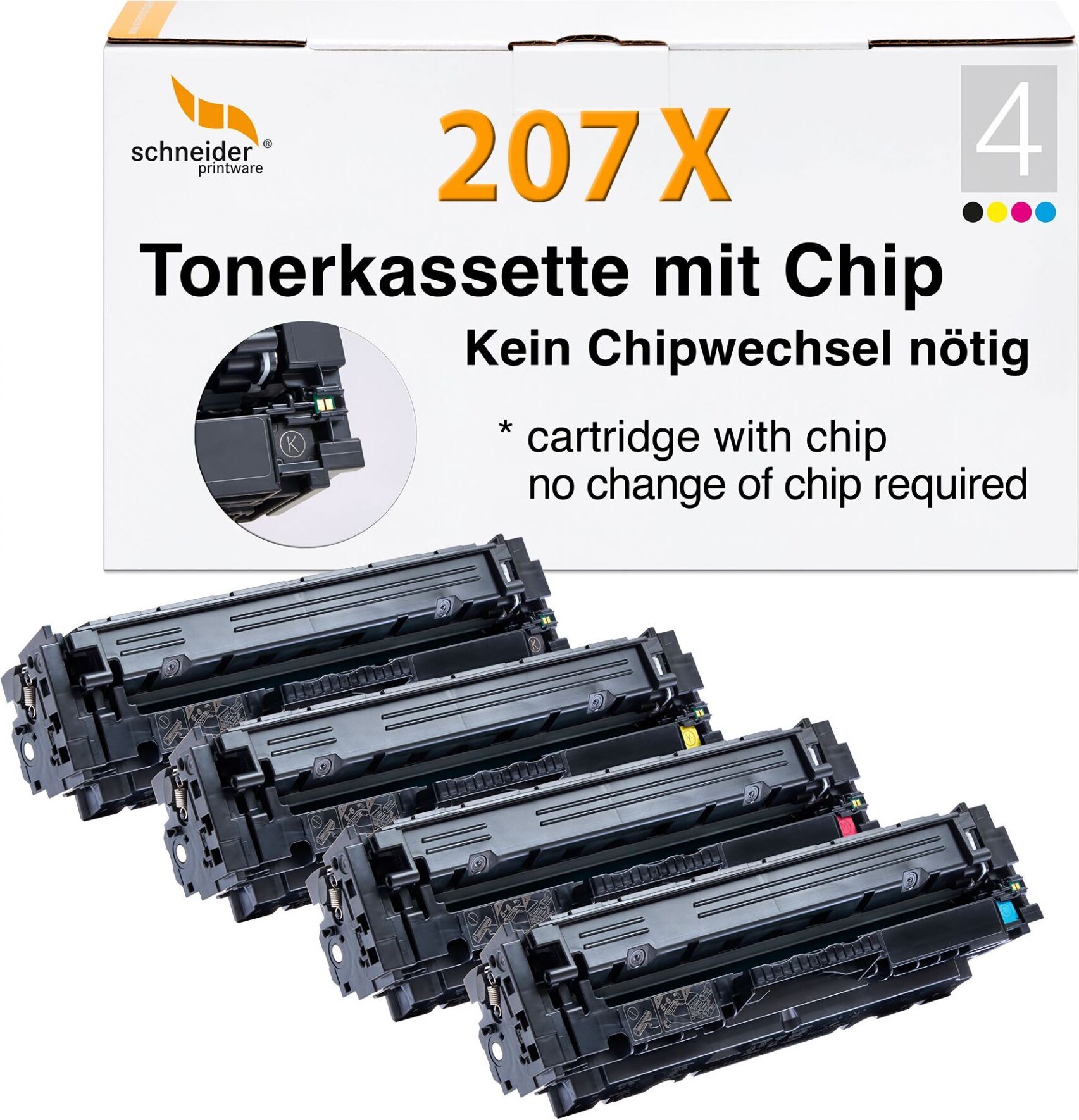 Schneiderprintware Recycelt Fachgerecht HP 207X 207A Toner MIT CHIP Multipack