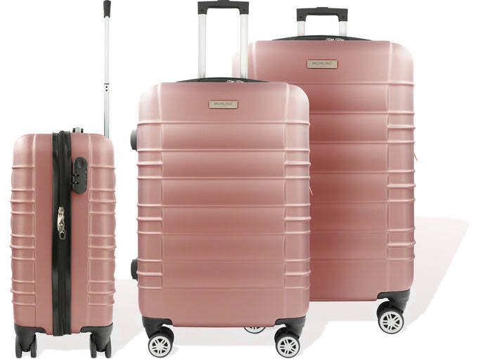 Hoffmans Hoffmanns Hoffmanns Kofferset 3-teilig - XXL 76x52x30cm Travelstar Pink HTX-02013-DHL