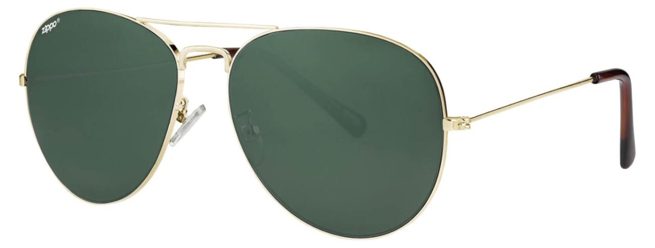 Zippo Sonnenbrille OB36-32 Uni Goldfassung Grüne Polarisierte Gläser UV400