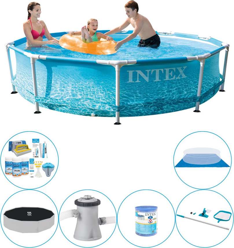 Kombinovaný bazén - Intex Kovový rám Strandseite 305x76 cm