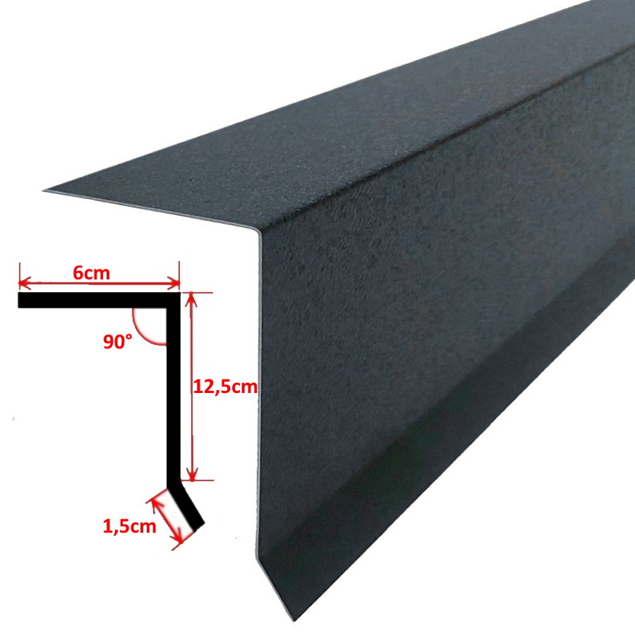 DELUXE DOM S.C. 2m Ortgangblech Aluminium 0,7mm Aluminium Anthrazit Matt 20,0cm Ortgangblech Aluminium Anthrazit Matt 20,0cm