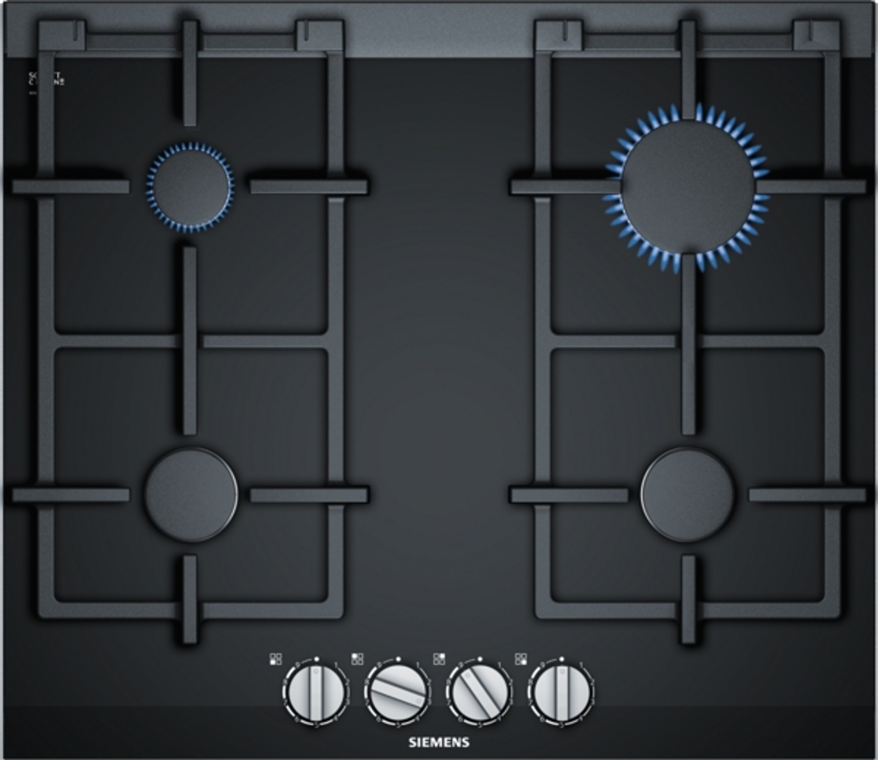 Siemens iQ700, plynová varná doska, 60 cm, sklokeramika, čierna ER6A6PB70D