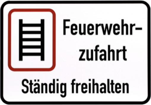 MBS FIRE Schild Feuerwehrzufahrt ständig freihalten Rettungsweg Parkverbot 50x35cm ALU