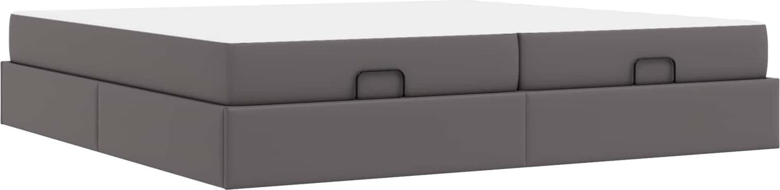 Bettgestell mit Matratze mit Matratze 2 pcs Grau PVC