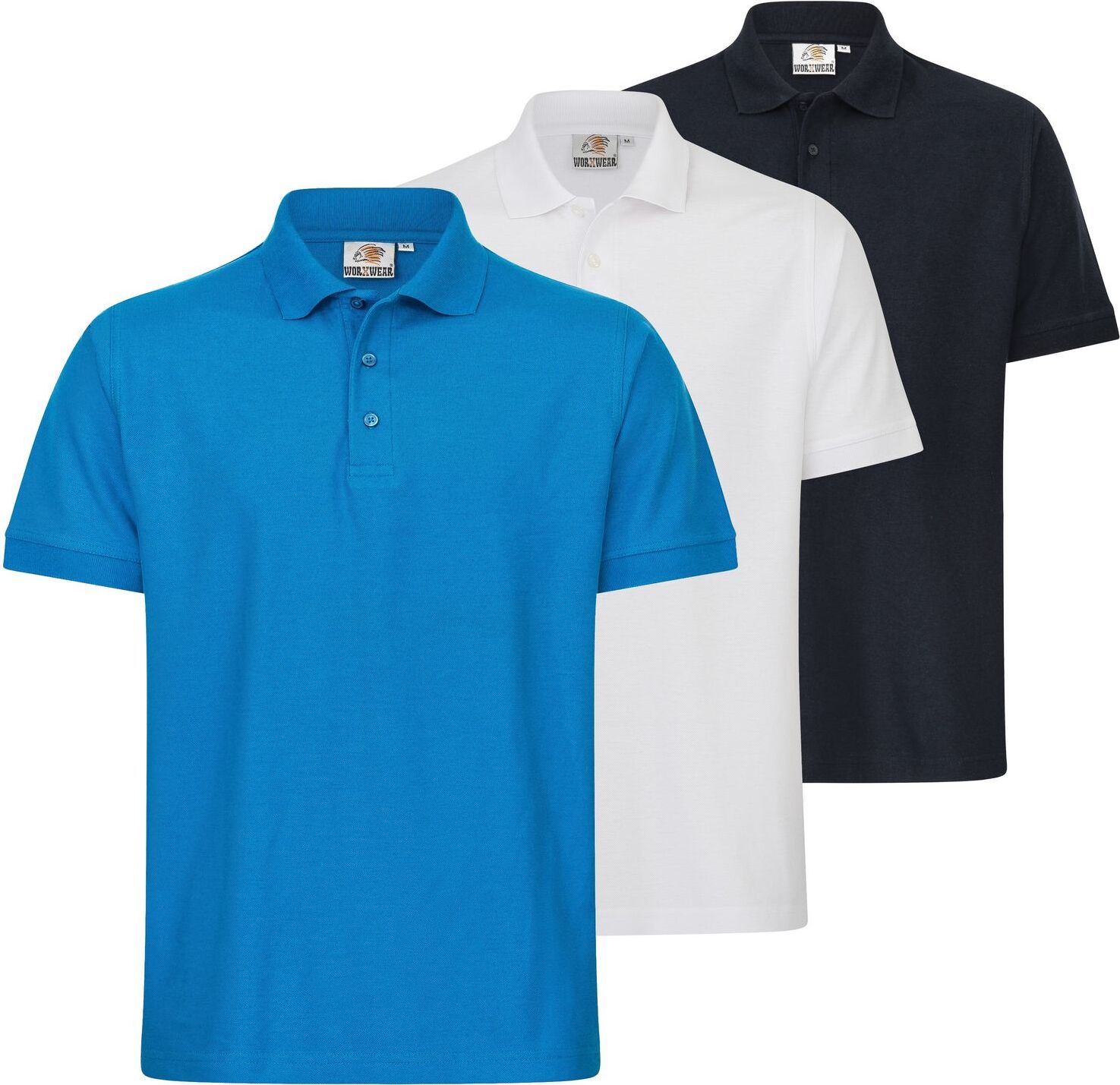 3er Set Herren Poloshirt workwear basic im Vorteilspack Berufskleidung der Marke WORXWEAR