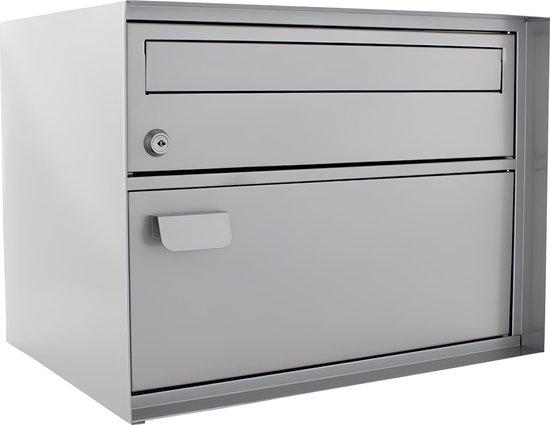 OEM Silberne XL Briefkasten mit Paketzusteller - schwarz - große Größe 2026