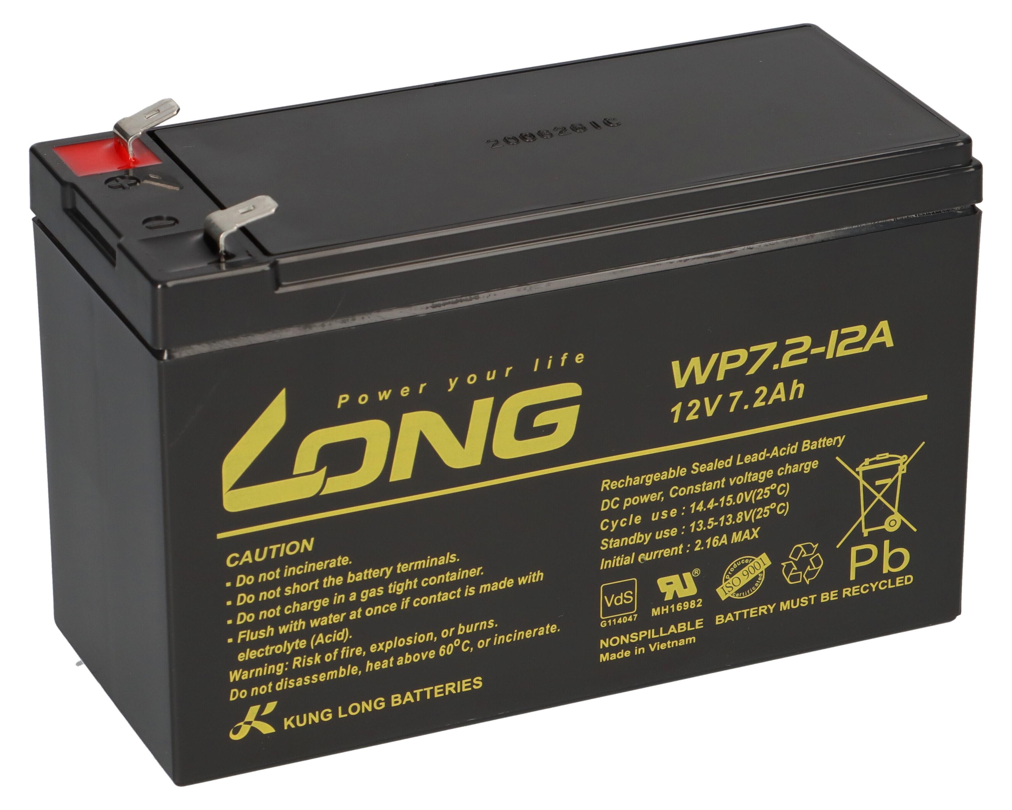 kunglong Bleiakku kompatibel GHV9240001V0011 Meldesystem 12V 7,2 Ah F2 6336