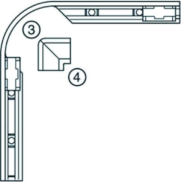 HAUTAU Eckumlenkung biegbar, weiß, 1 Stück | Zubehör Beschläge für Fensterbeschläge, Schiebefenster, Schiebetürbeschlag 228112