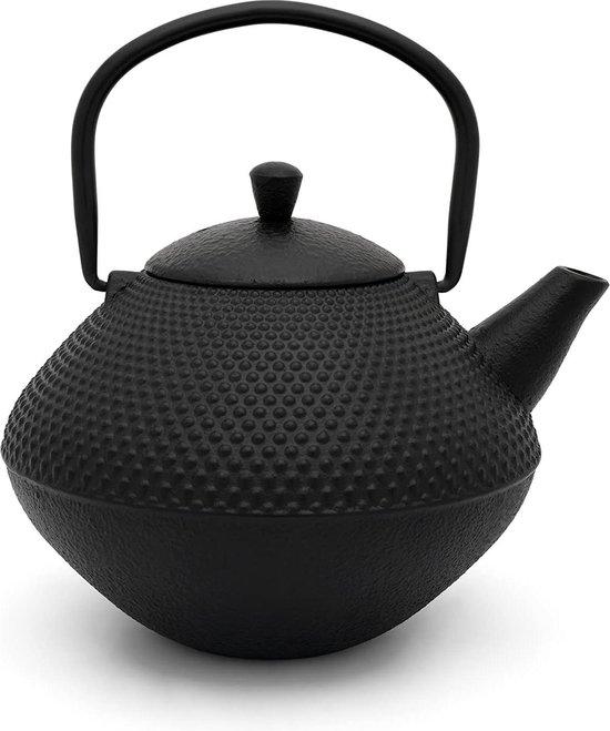 OEM Gietijzeren 1,0-Liter-Theepot mit Theefilter - asiatisches Design - geölte schwarzer Guss 2026