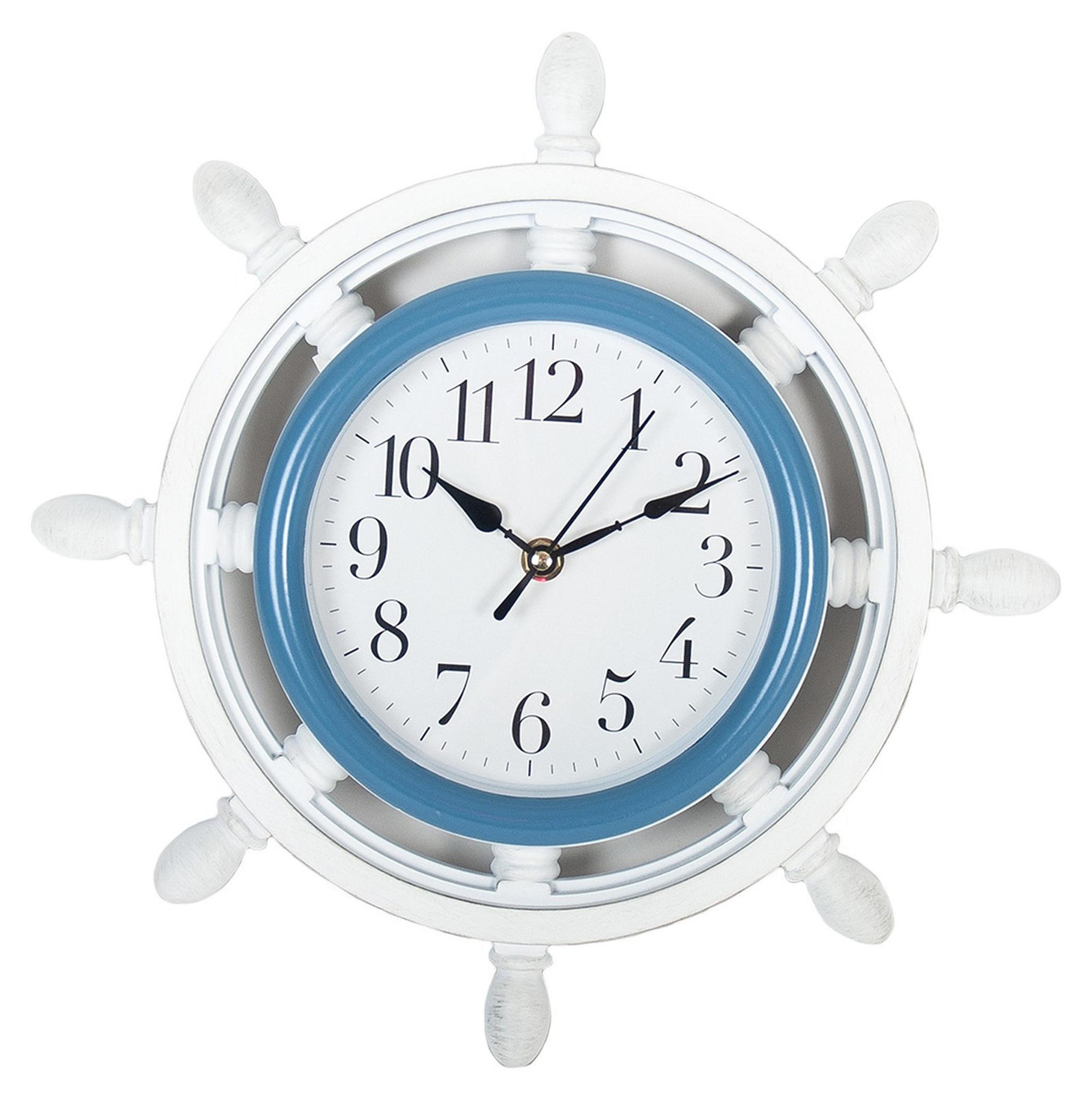 Gerimport Wanduhr - weis-blau - Lenkrad - 33 cm 10262915-0-0