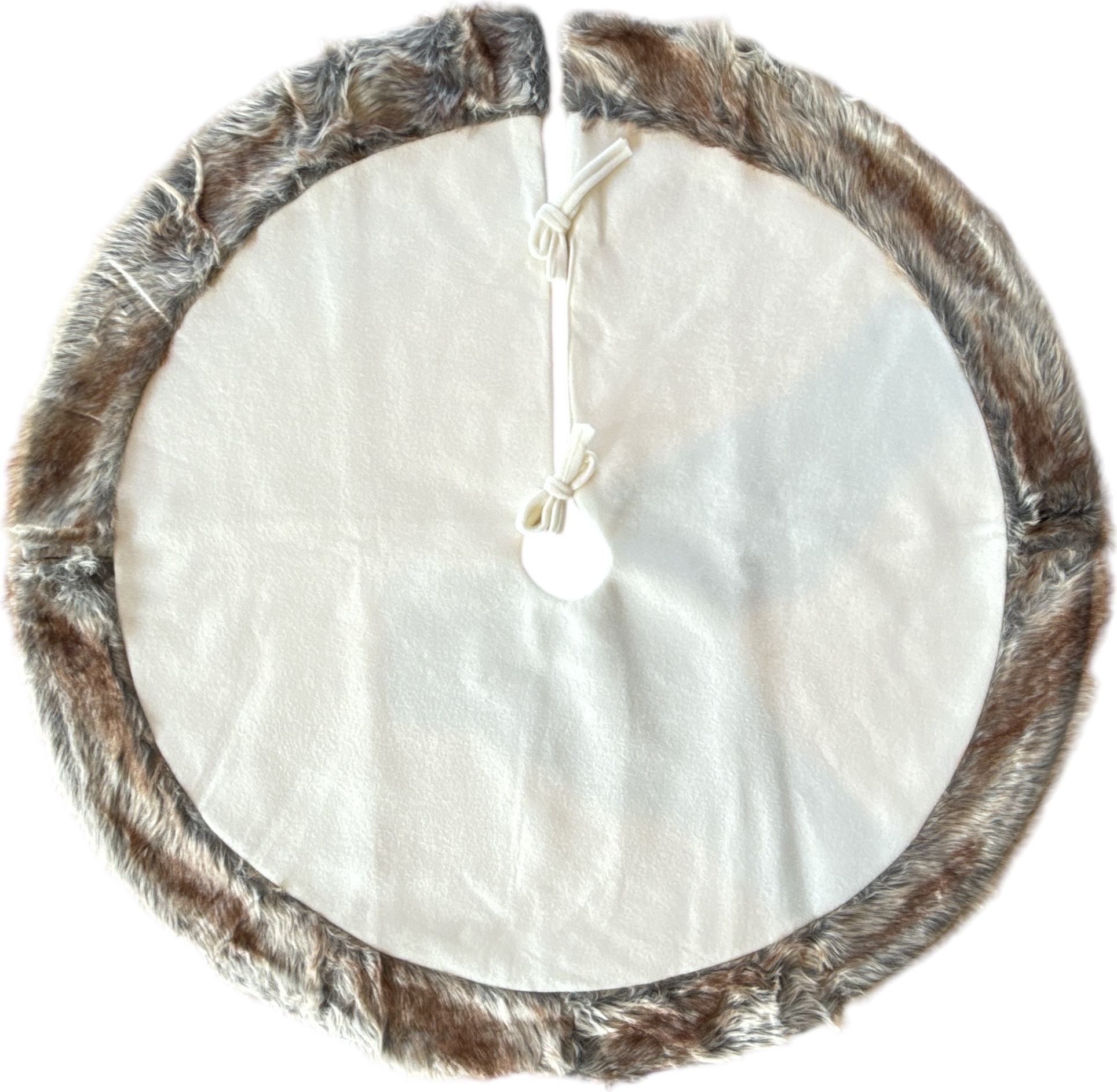 Unique Living r runder Weihnachtsbaumrock – Weihnachtsbaumdecke – Baumdecke – Weiß – 90 x 90 cm