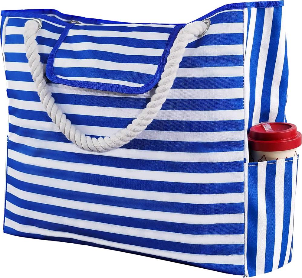 Meoiruery Strandtasche, große Strandtasche für Damen, sanddichte Strandtasche aus Stoff für Reisen am Pool, 52,3 x 15 x 45,7 cm KAU-ER-LYS-PH-20250903-250
