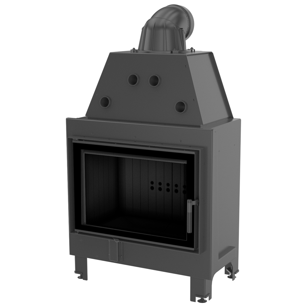 Oceľový krb KRATKI MBO 15 kW Ø 200 čierny thermotec