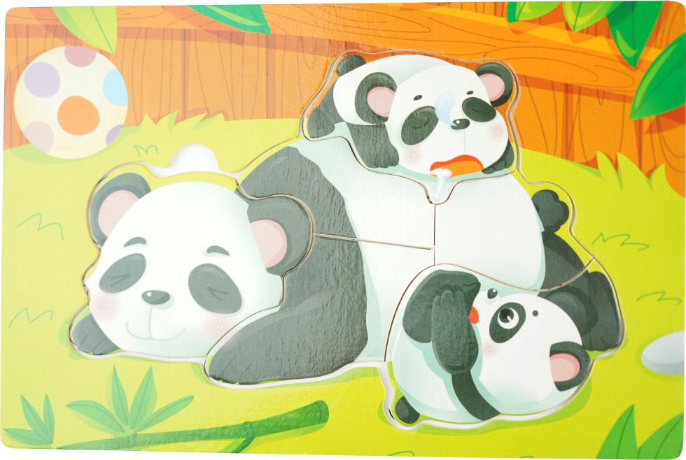 KinderSafe Buntes Holzpuzzle Pandabär Malseite