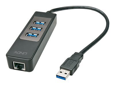 Lindy 43176 Rozbočovač USB 3.0 (3.1 Gen 1) typ A 5000Mbit/s čierny