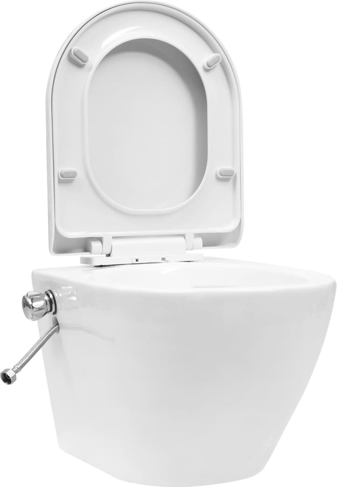 Syfax Wand-WC ohne Spülrand mit Bidet-Funktion Keramik Weiß 459145781