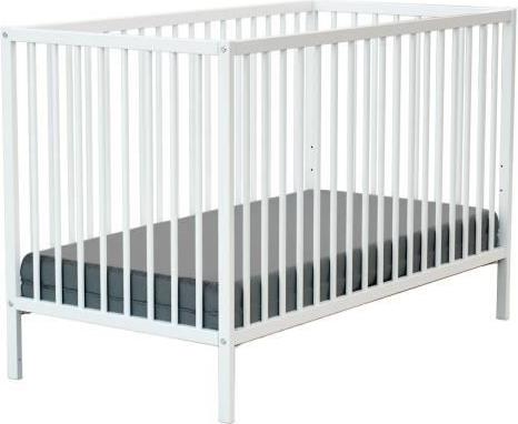 Babybett, 60 x 120 cm, WEBABY ONE, Weiß, Massivholz, 3-fach höhenverstellbarer Lattenrost WEB3294451313025